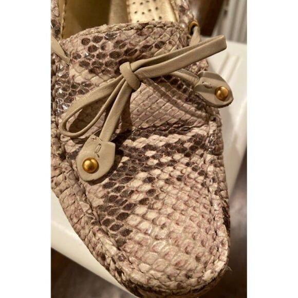 Marc Joseph Cypress Hill Beige Snakeskin Driving Loafers/Moccasins, size - Picture 3 of 6